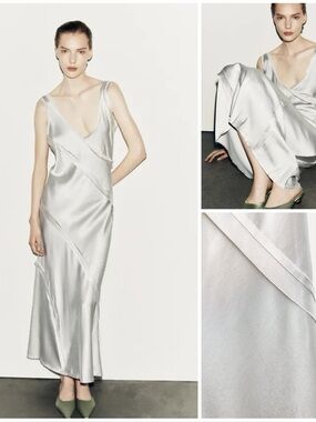 ZARA ~ Long satin dress